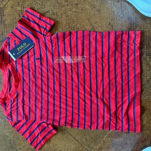 Ralph Lauren Red and Navy Striped Tee